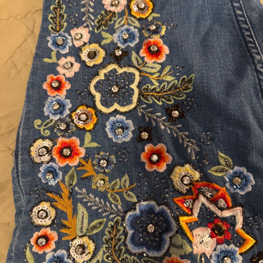 Gorgeous Embroidered Embellished Alice + Olivia Jeans Size 26 - Picture 4 of 4